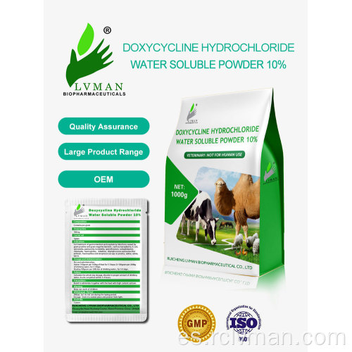 10%de doxiciclina de hidrocloruro de agua en polvo soluble para animales